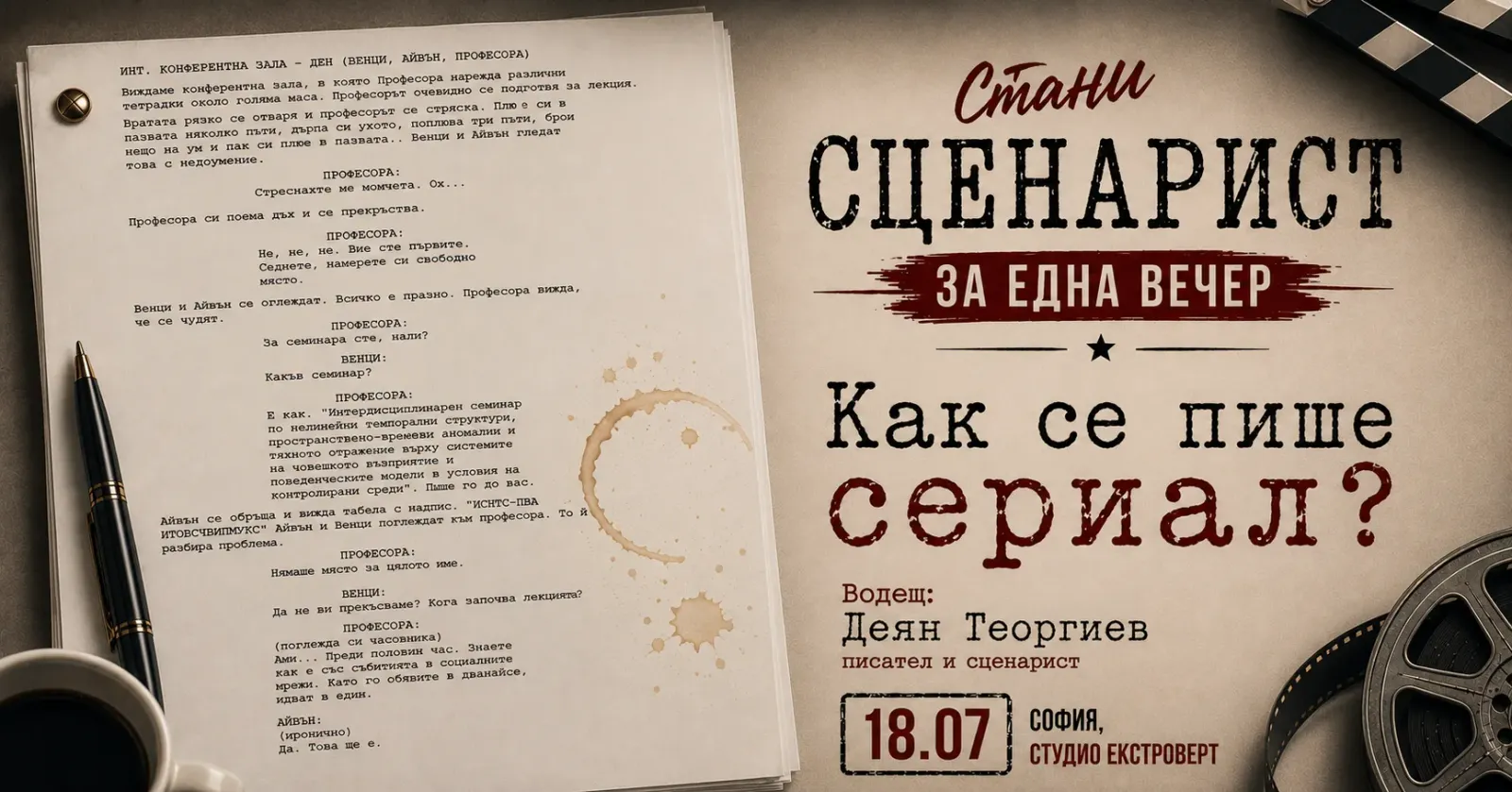 Сценарист за една вечер | Научи как се пише сериал... и го напиши