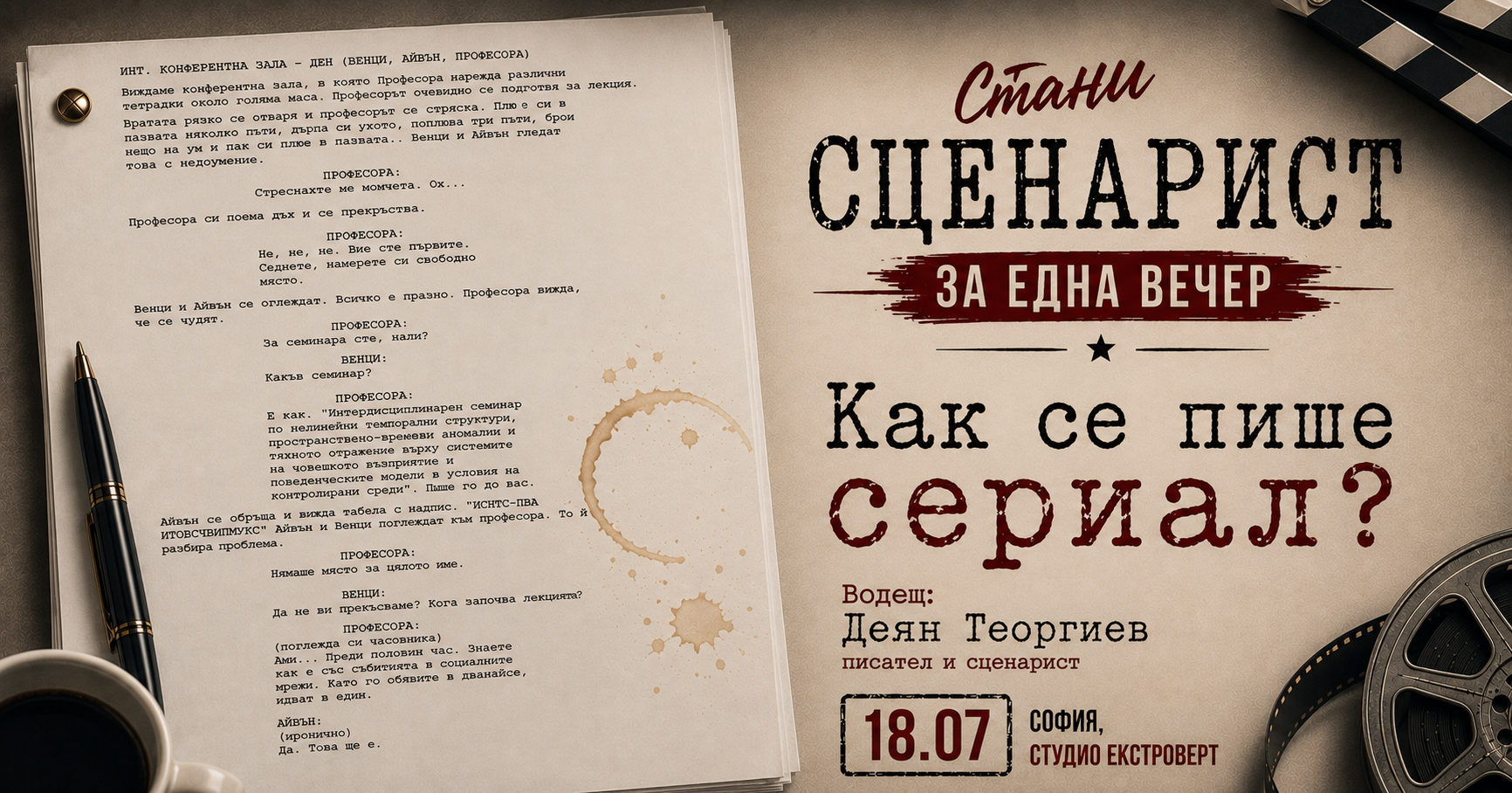 Сценарист за една вечер | Научи как се пише сериал... и го напиши