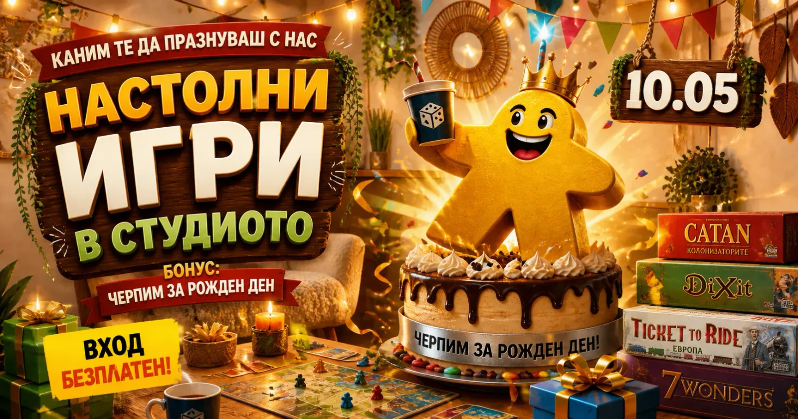 Настолни игри в студиото | Безплатен вход и черпим за рожден ден