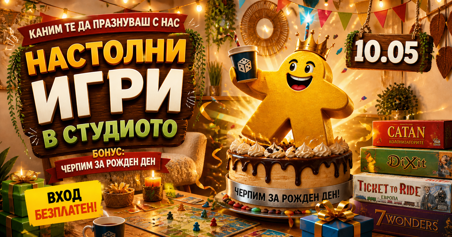 Настолни игри в студиото | Безплатен вход и черпим за рожден ден