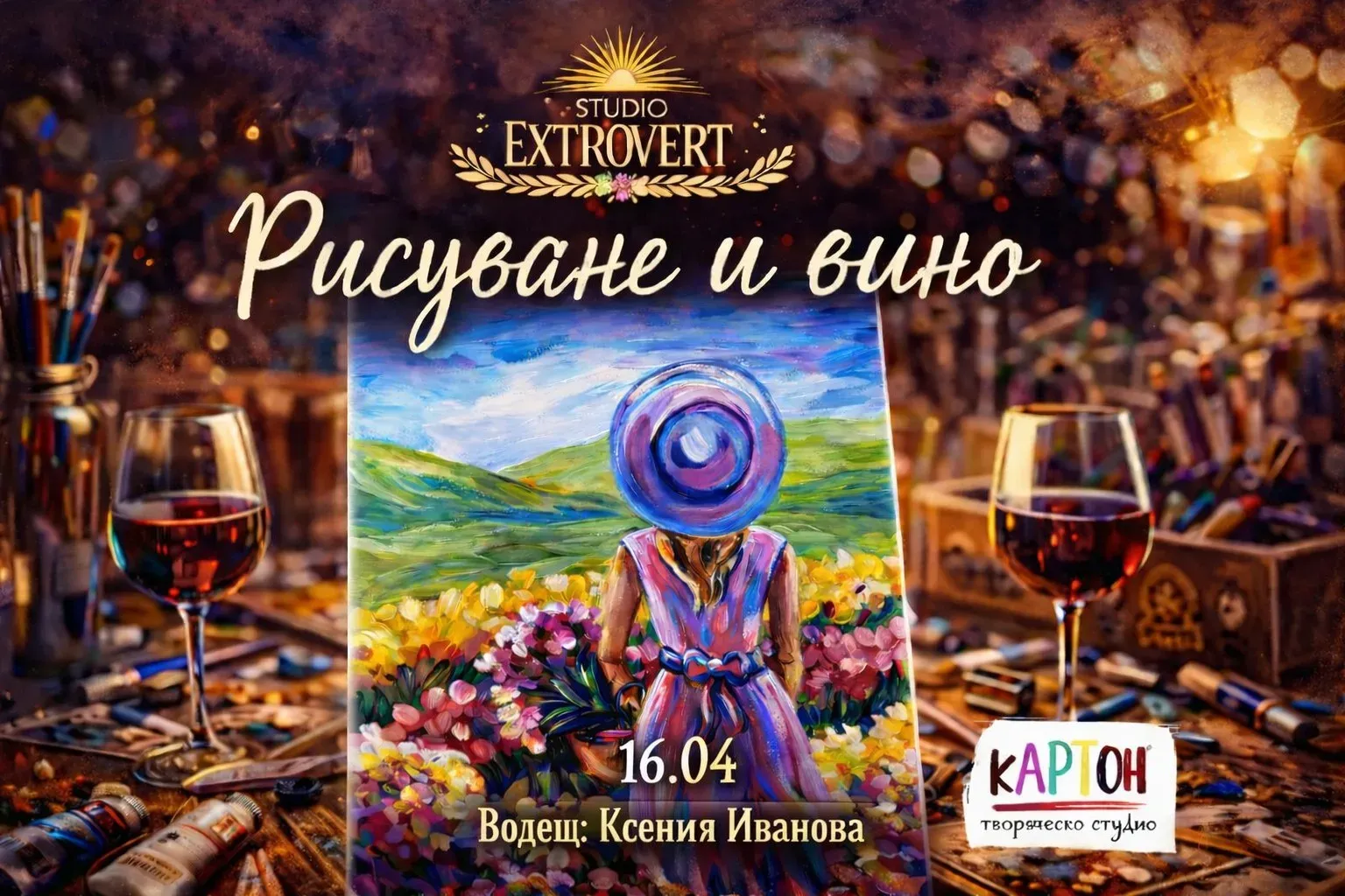 Рисуване и вино | с Ксения Иванова