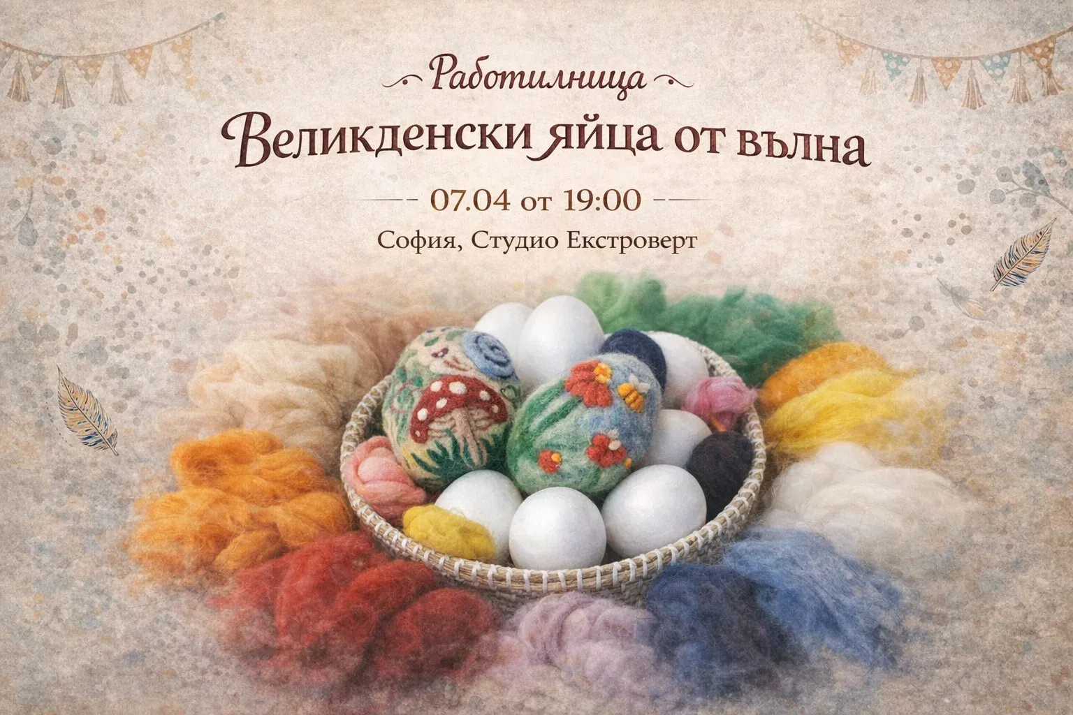 Работилница “Великденски яйца от вълна”